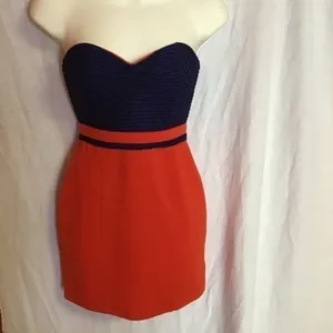 Silence + Noise Urban outfitters bright strapless body con dress thumbnail 7