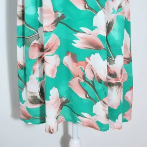 Peach Love California Green Floral Mini Dress Size Large Wedding Guest Dress thumbnail 3