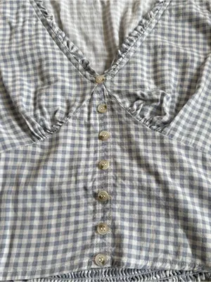 Paper Crane Gingham Crop Top Size Small Preppy Coquette Boho Twee Dainty thumbnail 7