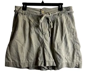 Faherty Arlie Tie Waist Linen Shorts Oakwood Khaki Size XL thumbnail 1
