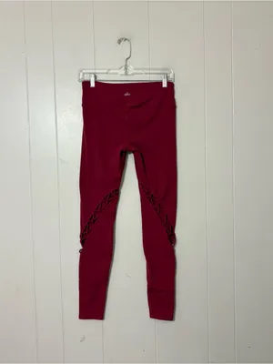 Alo Yoga Entwine High Rise Leggings Red Criss Cross Cutout Size Small S thumbnail 6