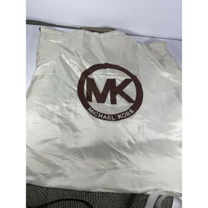 Michael Kors MK Logo Black Tote Bag Zip Gold Beige Straps Dust Bag thumbnail 16