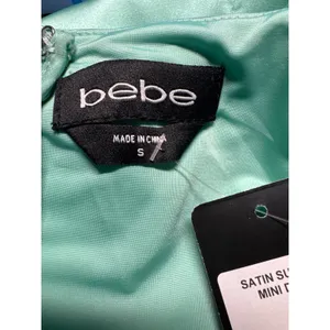 Bebe Mini Dress Sleeveless V-Neck Ruched Cocktail Party Dress‎ thumbnail 4