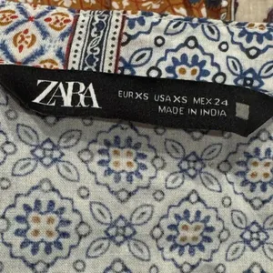 Zara Patchwork Belted Shirt Dress Women’s XS thumbnail 3
