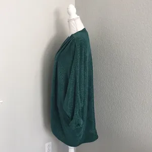 Flawless Green Chenille Pocketed Oversized Cardigan thumbnail 3