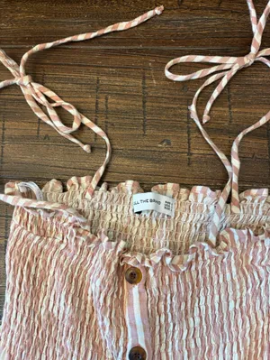 Faithfull The Brand Brighton Linen Dress Women S Pink White Stripe thumbnail 5