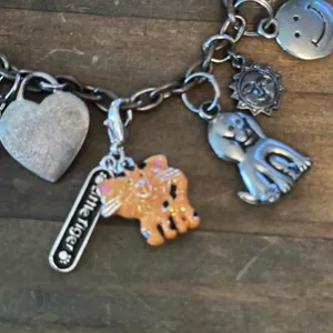Silver tone loaded charm bracelet thumbnail 2