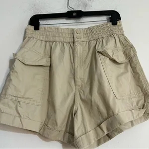 Abercrombie & Fitch High Rise Cargo Utility Cotton Shorts Tan Neutral Medium thumbnail 5