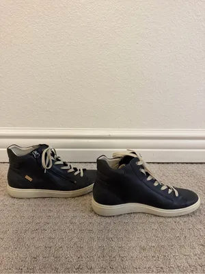 ECCO Navy Blue Soft 7 Leather High Top Side-Zip Fashion Sneakers Size 39 / 8.5 thumbnail 3