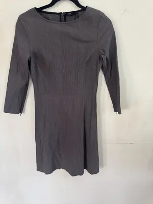 Theory Charcoal Gray Boatneck Mini Dress thumbnail 2