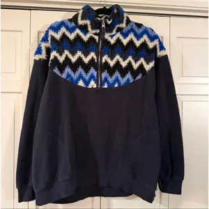 Aerie cozy Sherpa chevron oversized pullover size M thumbnail 2