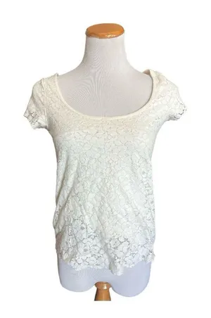 Womens American Eagle 2011 Lace Zipper Back Layered Top - Sz XS thumbnail 1