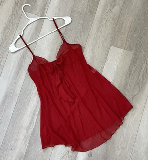 LeBeaute Sheer Babydoll Cami Tank Top Red (medium) sexy whimsygoth lingerie thumbnail 1
