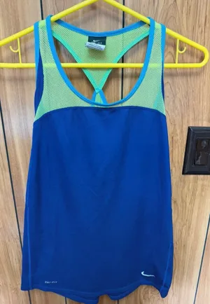Blue Mesh Nike Dri-Fit Active Tank Top thumbnail 1