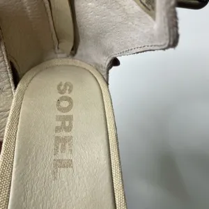 Sorel Women's‎ Beige Suede Wedge Ankle Strap Zip Sandals Size 8.5 thumbnail 7