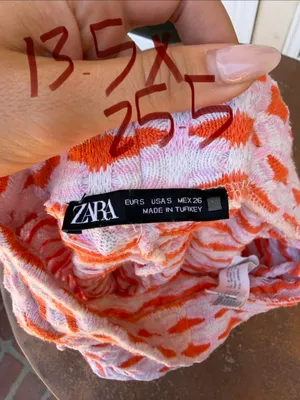 Zara white and orange striped capri flare leg pants -fit like an XS #festival #hipster #y2k thumbnail 4