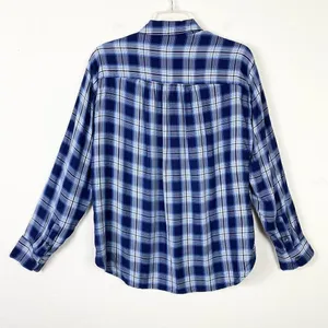 Madewell Central Lansford Navy Blue & White Plaid Long Sleeve Button Up Shirt M thumbnail 2