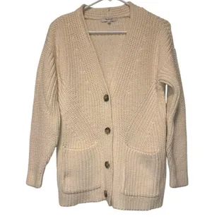 Madewell Kent Cardigan Sweater – Chunky Cotton Blend,Size XS thumbnail 2