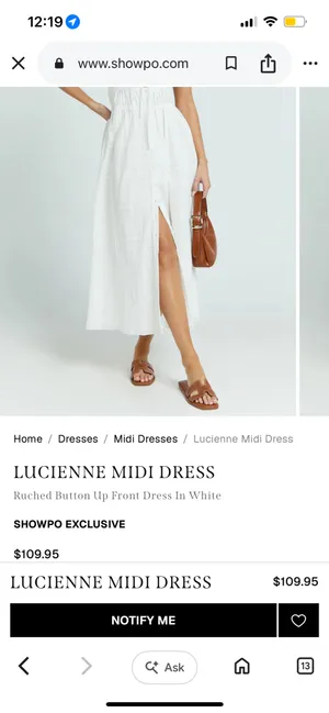 New Showpo Lucienne Midi Dress Ruched Dress Size S MSRP $109 thumbnail 2