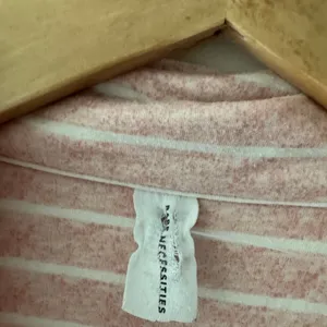 Bare Necessities Pink and White‎ Stripe Cozy Soft Pajama Top thumbnail 4