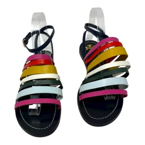 Tory Burch Multicolor Leather Strappy Sandals Ankle Strap Size 7.5 thumbnail 1