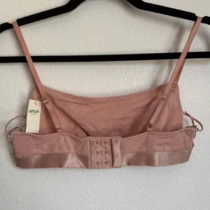 NWT AERIE Sz M Square Neck Strappy Lace Up Unlined Adjustable Bra Ballerina Pink thumbnail 2