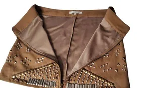English Rose Tan Studded Mini Skirt Size:L thumbnail 1