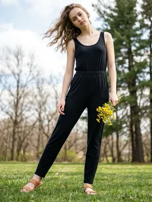Abercrombie & Fitch Sleeveless Black Womens Jumpsuit XS Scoop Neck Stretch Soft thumbnail 8