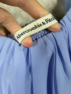 Abercrombie & Fitch Light Purple Pleated Chiffon‎ Short Puff Sleeve Dress thumbnail 3