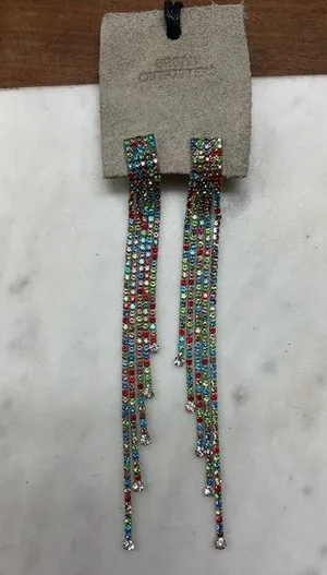 Urban Outfitters colorful rhinestone earrings thumbnail 1