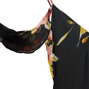 Lulus Love in Bloom Black Floral Print Off-the-Shoulder High-low Dress Size XS thumbnail 4