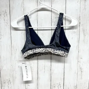 New Athleta Swim Women Size XS Blue Cream Paisley‎ Aqualuxe Batik Bikini Top thumbnail 4