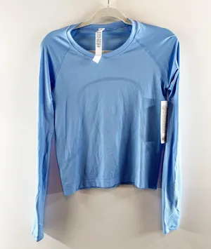 Lululemon Swiftly Tech Long Sleeve Running T-Shirt 2.0 Race Length Blue 8 thumbnail 3