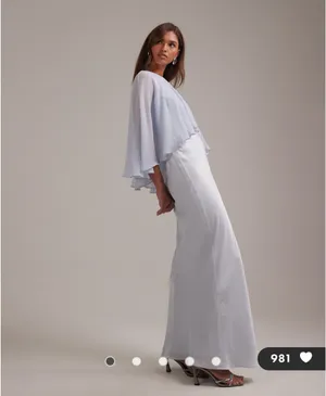 ASOS blue satin maxi dress thumbnail 2