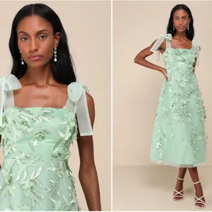 LULU's Floral Sexy Flowy Special Event Prom Wedding Chic Elegant Midi Dress thumbnail 2