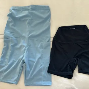 **NWOT** Lahloya ComfortCloud Maternity Biker Shorts in Sky Blue thumbnail 8