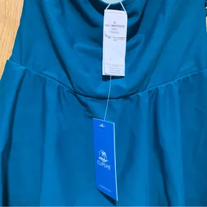 Cupshe Teal Halter Women Tummy Control Swim Dress - Size XS thumbnail 5
