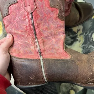 Tony Lama Pink Brown Leather Western Boots thumbnail 6