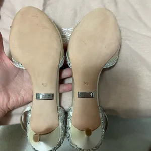 Badgley Mischka Gillian embellished jeweled sandals bridal thumbnail 7