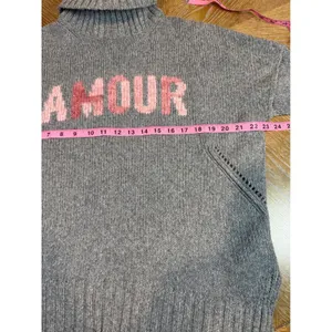Zadig & Voltaire Alma Amour Grey Merino Wool Sequin Turtleneck Sweater Small thumbnail 8