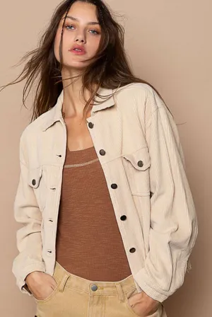 Cream Corduroy Jacket POL thumbnail 1