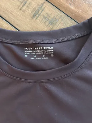 437 Long Sleeve Crop Athletic Brown Top L thumbnail 5