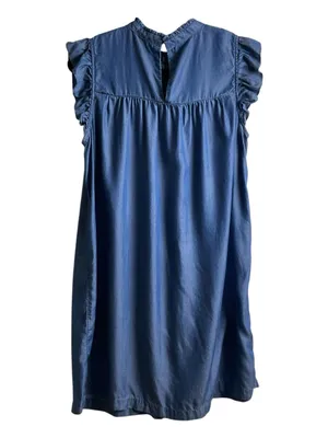 Crown & Ivy Smocked Yoke Flutter Sleeve Dress - Blue thumbnail 2