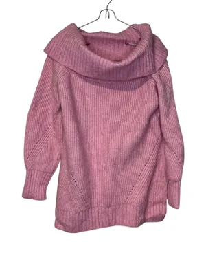 Anthropologie Pilcro Women's Sweater‎ Knit Chunky Cowl Neck Pullover Pink Medium thumbnail 1