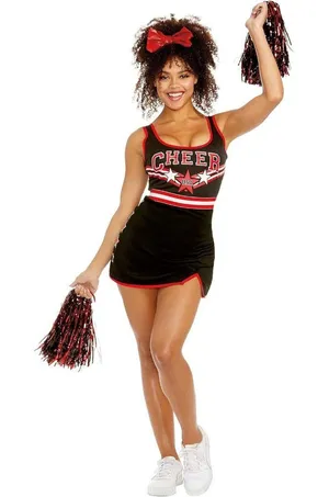 Dreamgirl Adult Cheerleader Costume, Womens Cheer Team USA Halloween Costume thumbnail 1
