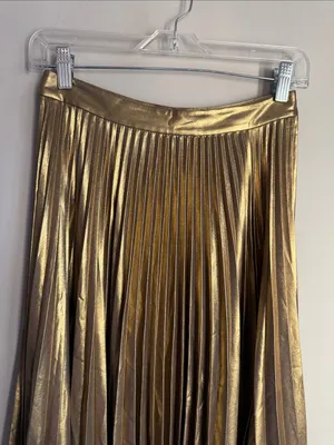 A.L.C. Gates Gold Pleated Skirt 0 thumbnail 4
