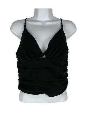 Zara Womens Black Ruched Camisole Tank Top With Adjustable Straps Size Small thumbnail 1