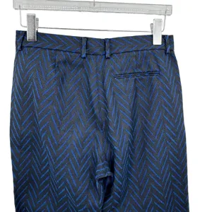 Madewell Et Sezane pants women's 4 crop chevron career dress trouser blue black thumbnail 5