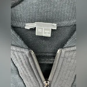 Vince Black Cotton Blend Full Zip Jacket thumbnail 4