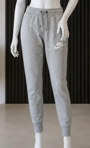 Nike Womens Joggers Gray Heathered Just Do It Waistband Small thumbnail 1